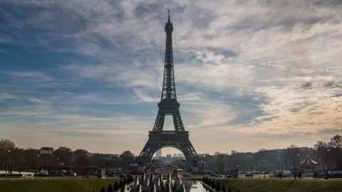 View of the iconic Eiffel tower in Paris, France Fotos Stock