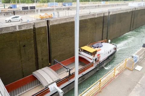View of the Iffezheim lock Stock Photos