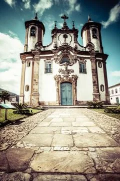 View of the igreja de nossa senhora do carmo of the unesco world heritage cit Stock Photos
