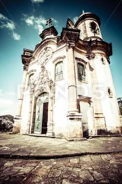 View of the igreja de sao francisco de assis of the unesco world heritage cit Stock Photos