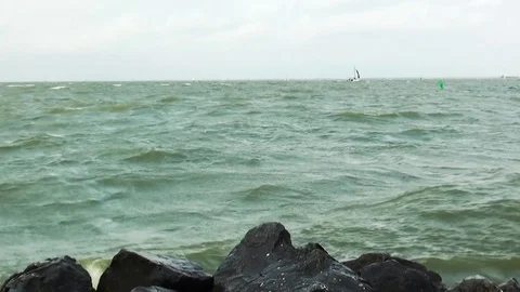 View on the IJsselmeer Stock Footage 95044985