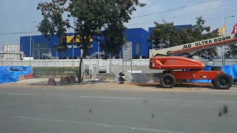 View-of-Ikea-India-from-inside-of-moving-car Stock Footage 98075314