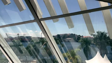 View of Ilha das Cobras and Rio de Janeiro Naval Base Through Museum of Vídeo Stock 325185308