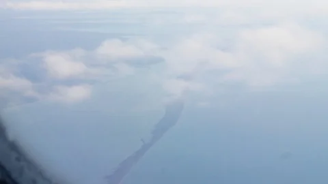 View from the illuminator of a passenger liner Stock Footage 129760411