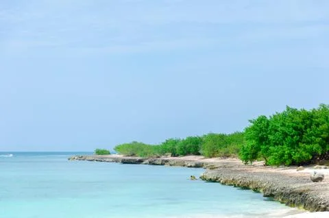View of the image taken from eagle Beach, Aruba 库存照片