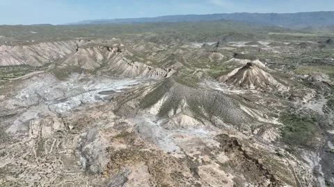 View of the immense Taberna desert in the province of Almeria, Spain Stock Footage 288834762