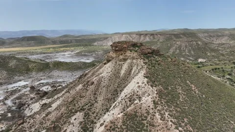 View of the immense Taberna desert in the province of Almeria, Spain Stock Footage 288834978