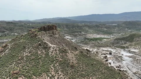 View of the immense Taberna desert in the province of Almeria, Spain Stock Footage 288835034