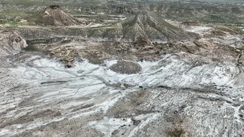 View of the immense Taberna desert in the province of Almeria, Spain Stock Footage 288835052