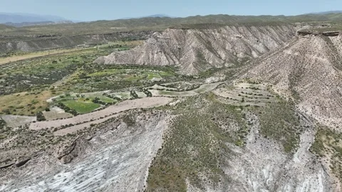 View of the immense Taberna desert in the province of Almeria, Spain Stock Footage 288835063