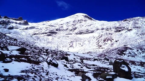 A view of the immense volcano Chimborazo Stock Footage 120152154