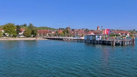 View of Immenstaad on Lake Constance Stock Footage 319996925