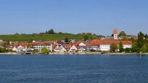 View of Immenstaad on Lake Constance Stock Footage 319998077