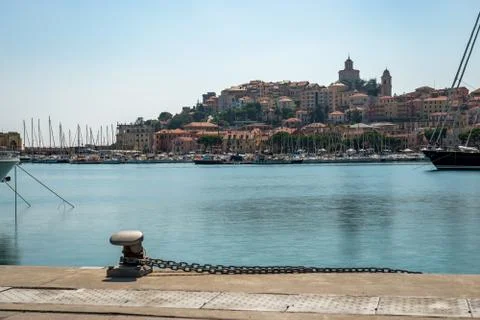 View to Imperia from the marina Stock Photos