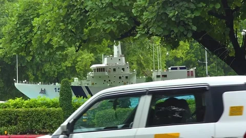 View of Indian Navy Ship During Training Exercise Video stock 320383096