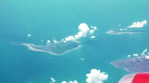 View of Indonesian Islands from plane Stock Footage 61042953