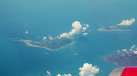 View of Indonesian Islands from plane Stock Footage 61042954