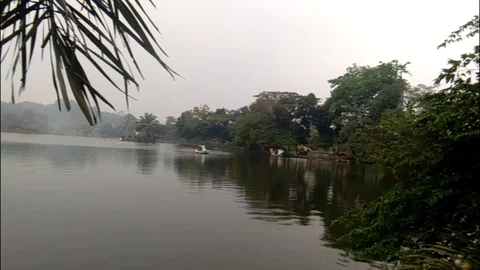The view of an Indonesian lake Stock Footage 118721536