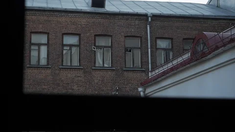 View of an industrial brick building Video stock 124113696