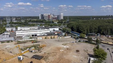 View of the industrial zone in Moscow Stock Photos