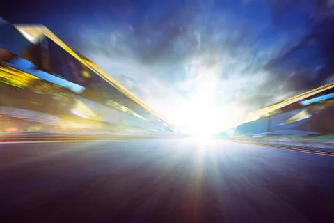 View of the infinity empty asphalt international race track, digital imaging  Stock Photos