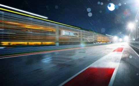 View of the infinity empty asphalt international race track Stock Photos