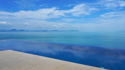 View from an infinity pool deck overlook... | Stock Video | Pond5