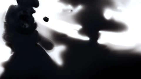 View of ink drops spreading on white background Stock Footage 147700860