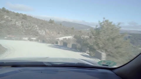 View from inside a 4x4 off-road excursion car on tracks 스톡 동영상 239092921