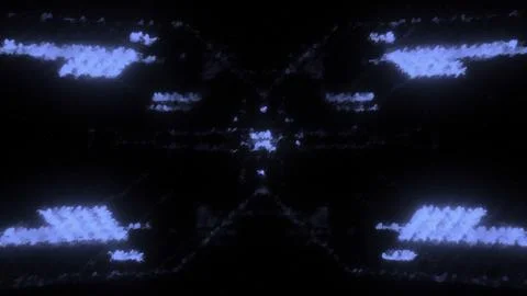 View inside of an alien spacecraft with shining buttons. Motion Illustrazione stock