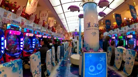 The view inside the arcade building in Osaka Japan Stock Footage 129277118