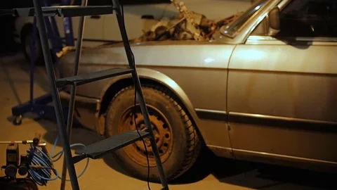 View inside the auto repair shop. Stock Footage 78825322
