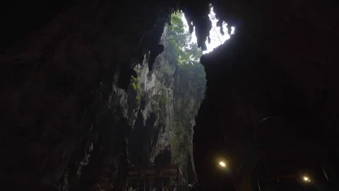 View of inside batu caves, kuala lumpur Stock Footage 122449436