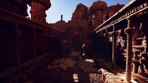 A view of the inside of a building in india Ilustración de archivo