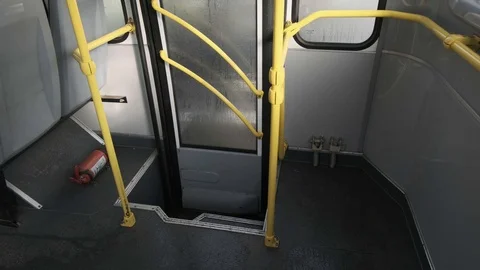 View inside the bus during the rain Stock Footage 120402678