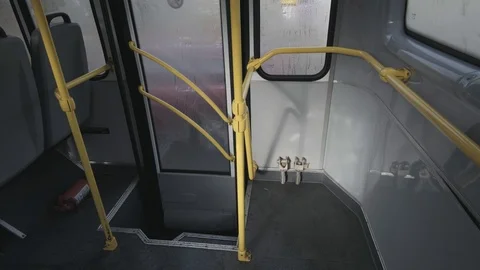 View inside the bus during the rain Stock Footage 120402858