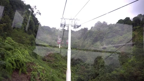 View from the inside of cable car cabin Stock Footage 98943658