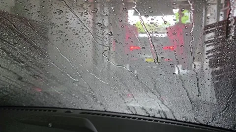 View from inside a car in a car wash Stock Footage 314447835