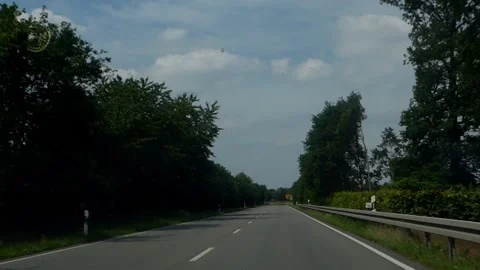 View from inside a car driving through a road in Germany Stock Footage 140066938