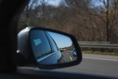 View from inside the car on highway Foto stock