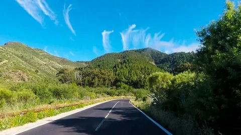 View inside the car at the mountains Stock Footage 90444114