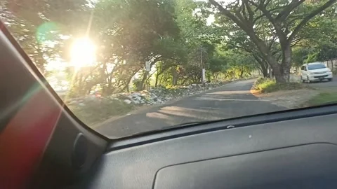 The View From Inside The Car From The Passenger's Point Of View Stock Footage 208219150