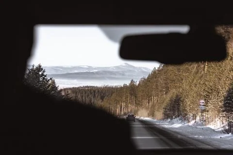 View from inside the car Stock Photos