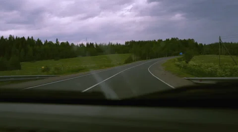 View from inside car on road Video stock 51512975