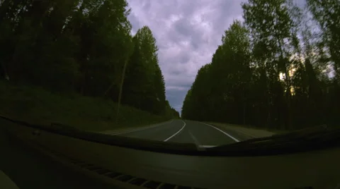 View from inside car on road Video stock 51514147
