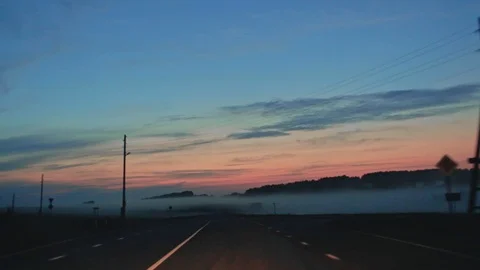 View Inside The Car Through The Windshield On Beautiful Countryside Road Stock Footage 101010628