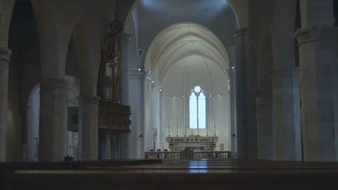 View Inside the Cathedral of Santa Maria di Collemaggio Stock Footage 116493920