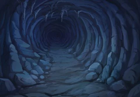 View from the inside of the cave Stock Illustration