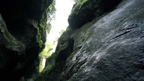 View from Inside the cave look up at the daylight Stock Footage 121841965
