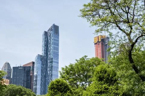 View from inside Central Park Stock-Fotos